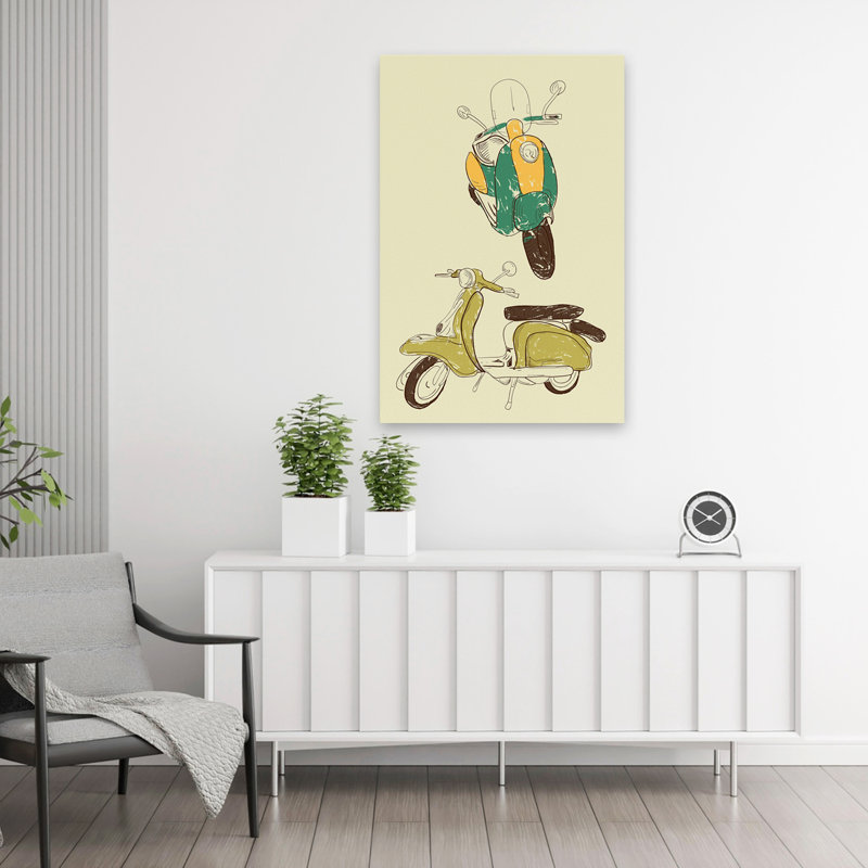 Scooter III - Art de transport de motocyclettes, H 36 po x l 24 po