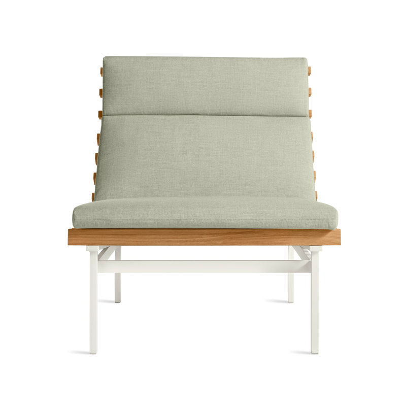 Perch Outdoor Teak Chaise Lounge, Toohey Charcoal, White