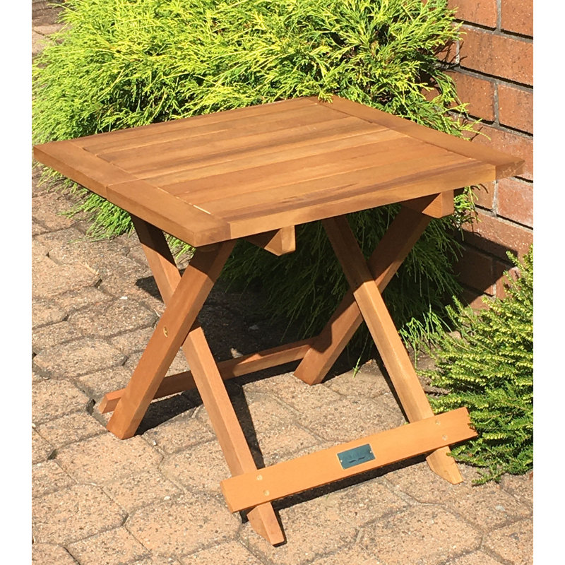 Champlost Square Acacia Folding Outdoor Side Table , 20'' in. W 20'' in. D