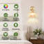Ensemble de 2 appliques murales sans fil à piles avec ampoules DEL rechargeables et télécommande, éclairage RVB à intensité variable et abat-jour en verre tulipe-2010845606
