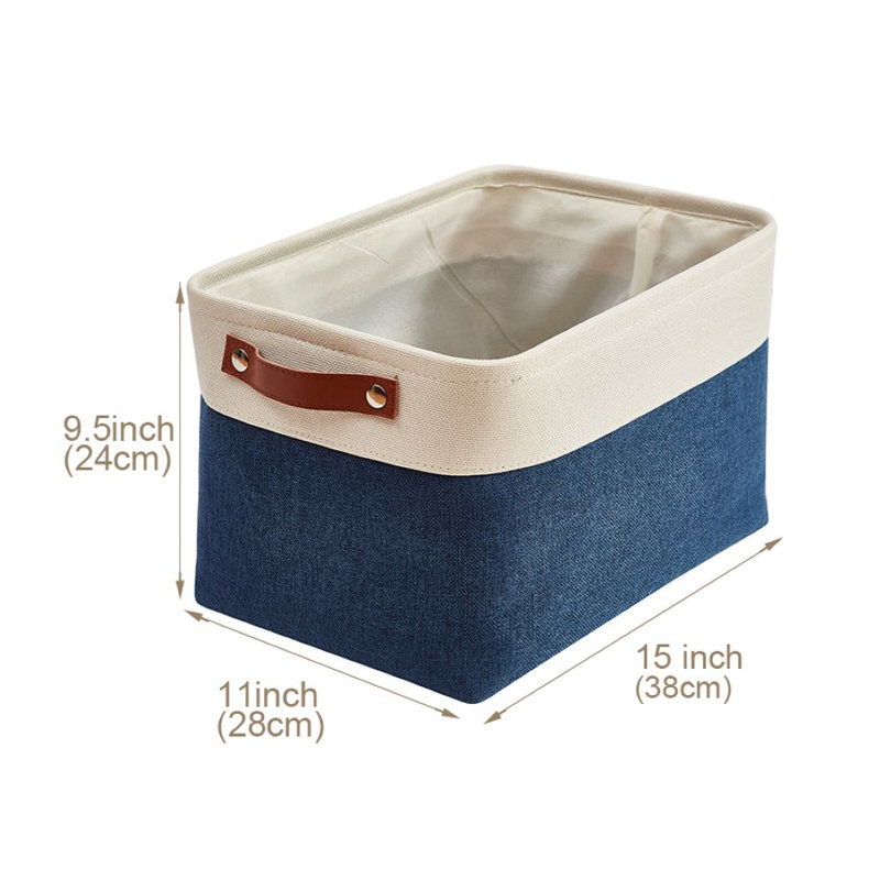 Bac en tissu, Bleu marine / blanc, 3