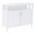 Kitchen Buffet Server Cabinet In White. E1 Construction. Coated Surface For Durability. Spacious Storage With Adjustable Shelves. Easy Assembly All Components Included. Safe Magnetic Door Components.