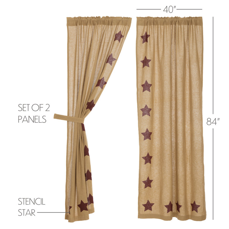 Hingham 100% Cotton Semi Sheer Curtain Pair