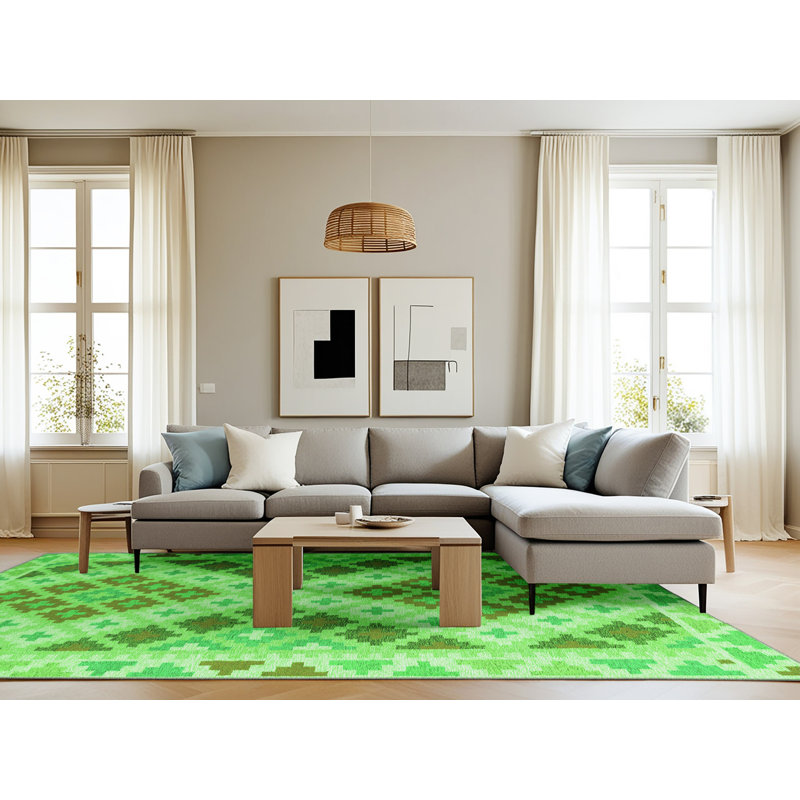 Kyraa Washable Geometric Indoor Rug, Rectangle 8' x 12'