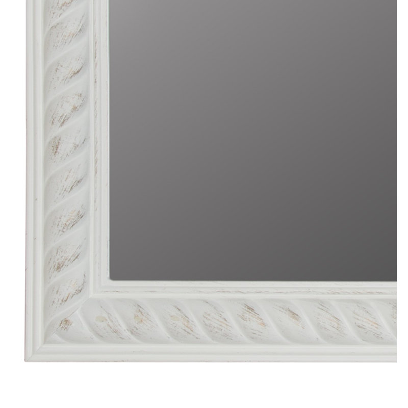 Marilyn Wood Flat Wall Mirror, 82cm H x 62cm W, White