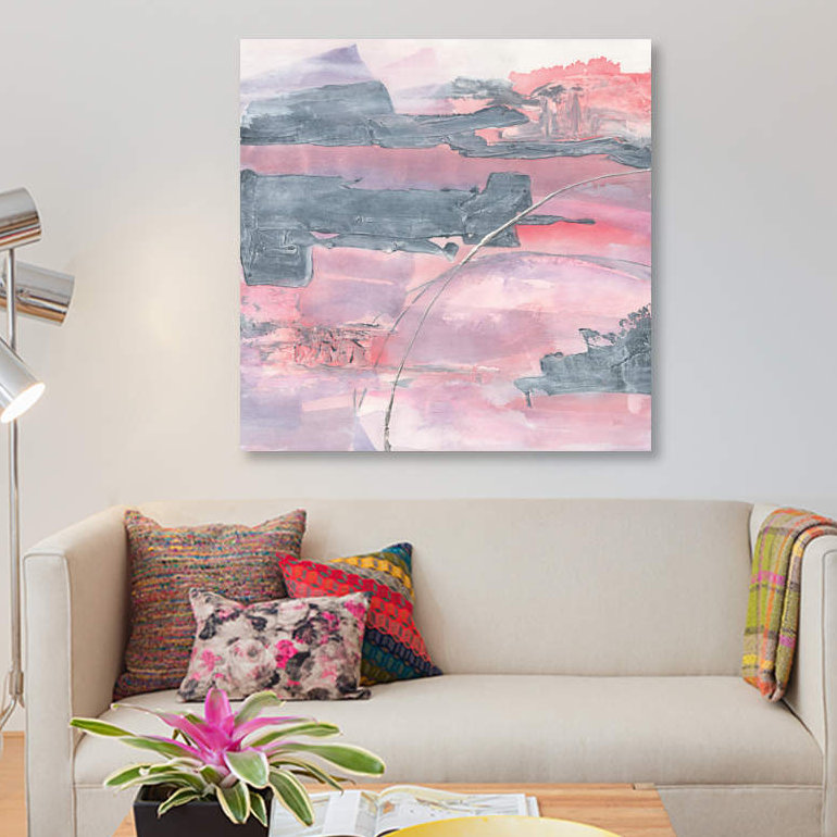 «Whitewashed Blush II» par Chris Paschke, reproduction sur toile tendue sur châssis, H 12 po x l 12 po x P 0,75 po