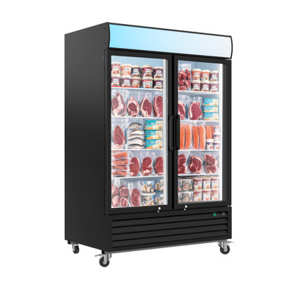 Congélateur présentoir commercial de 54 po de large avec congélateur vertical en acier inoxydable sans gel approuvé ETL de 44,7 pieds cubes