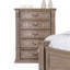 Mobilier de chambre à coucher de style transitionnel avec finition de dentil de style chêne 1 pièce