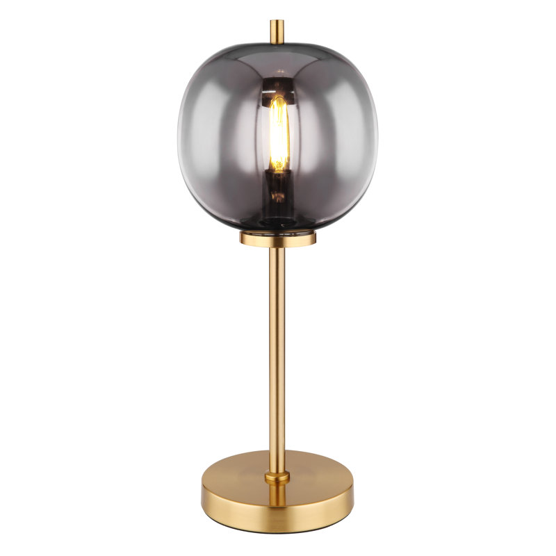 Cobe Metal Table Lamp, Gold Base/Smoke Shade