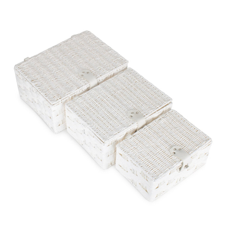 Twisted White Paper Rope Storage Basket, 15 cm H x 30 cm W x 22 cm D