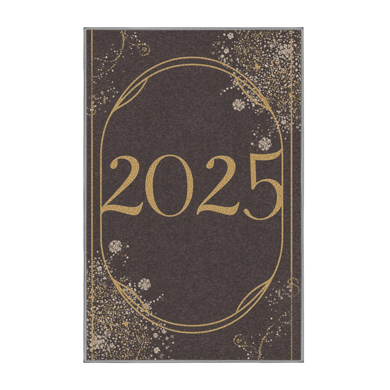 Soft Plush Estep New Years Modern & Contemporary Abstract Area Rug in Gray – Gray Binding, 8x10