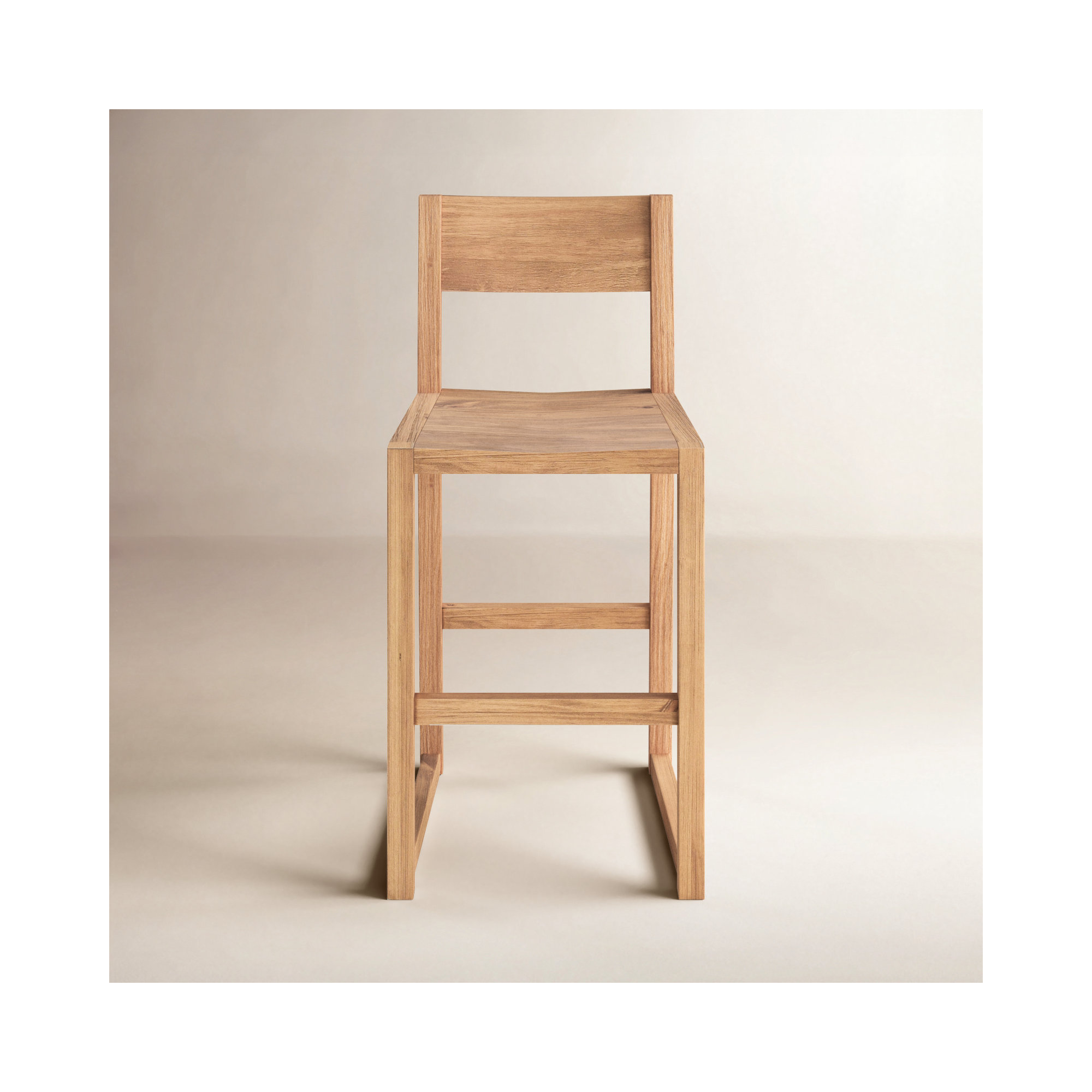 Modica Solid Wood Stool, Natural Brown, Counter Stool (24" Seat Height)