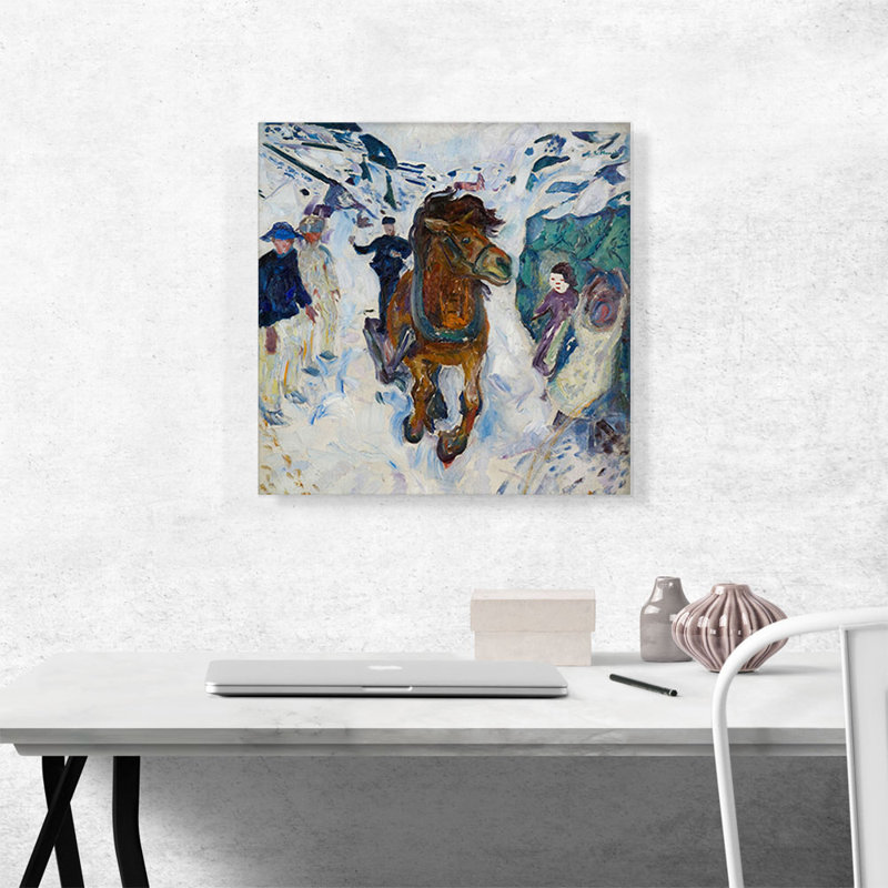 Cheval au galop 1912 par Edvard Munch, reproduction d'art sur toile tendue, H 18 po x l 18 po x 1,5 po