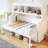 Twin Size Wall Bed with Desk and Storage, Murphy Cabinet Bed with Shelves - White Finish, No Box Spring Required-1079310017