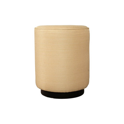 Leloni Velvet Round Solid Colour Pouffe Ottoman