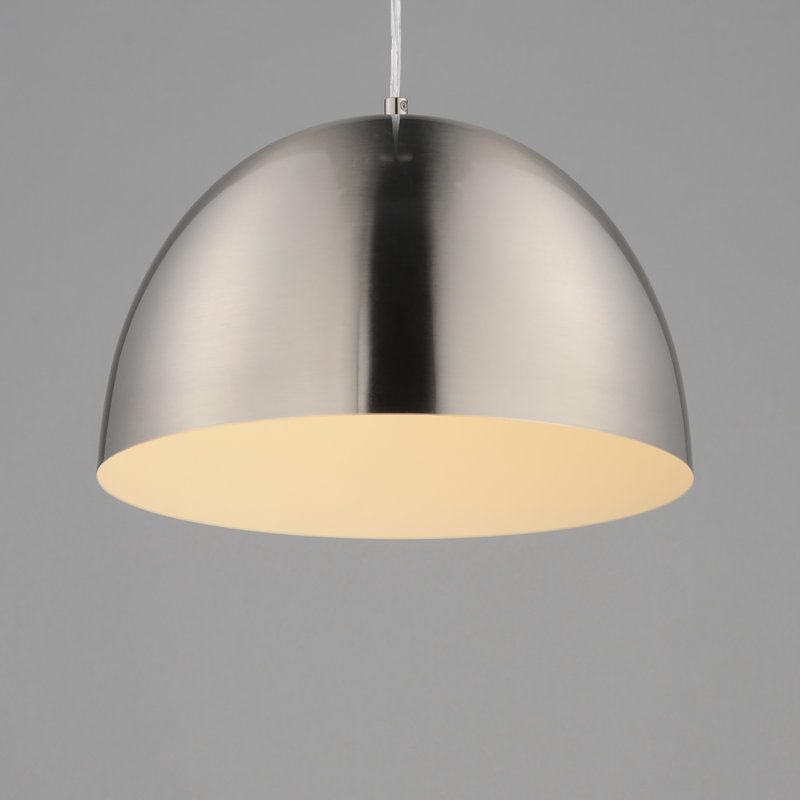 Luminaire suspendu simple Tova, H 15,5 po x l 9 po x P 9 po, Nickel satiné