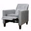 Fauteuil inclinable 26,75 po gris foncé à dossier poussoir compact en similicuir pour petits espaces