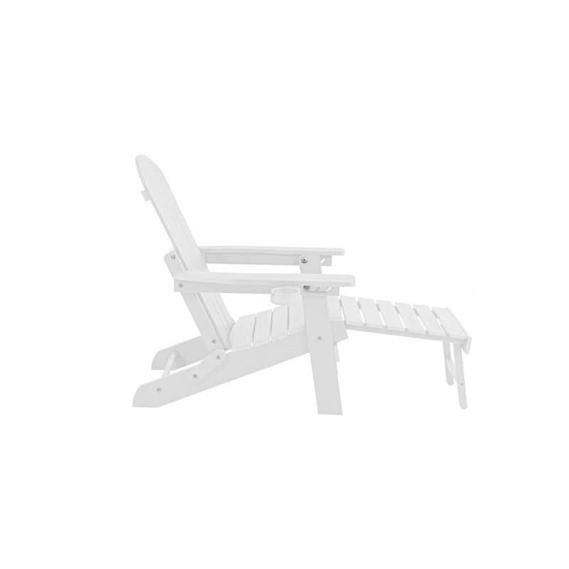 Méridienne d'extérieur réglable avec porte-gobelet, Blanc