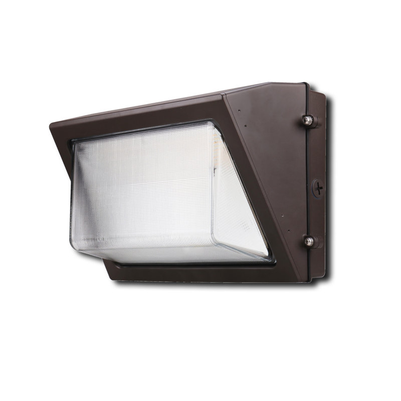 LED Semi-Cutoff Wall Pack Light - 80–120W - 12,000–18,000 Lumens - 3CCT Selectable - 120–277V - Dusk-to-Dawn Photocell - Clear Lens - Bronze Finish – Outdoor Security Lighting