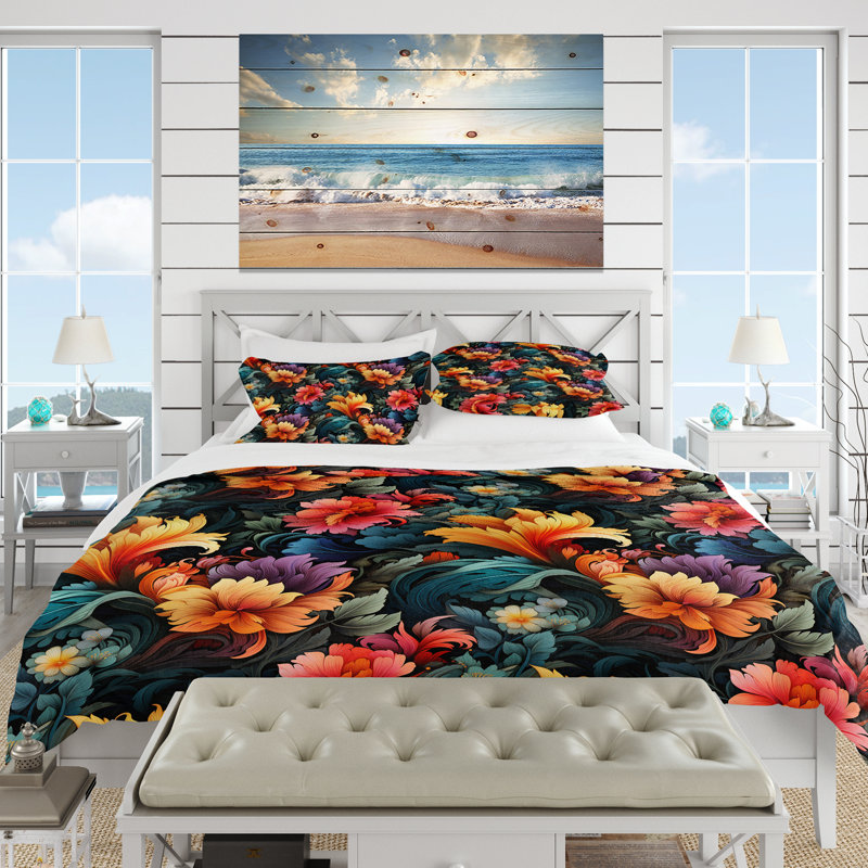 Ensemble de housse de couette Lagoudera, Housse de couette pour grand lit et 2 taies décor