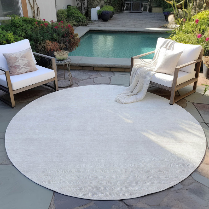 Machine Washable Indoor/Outdoor Chayden ACN1018, Round 8'