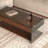 43-inch Tempered Glass Coffee Table with 2 Smooth-Glide Storage Drawers