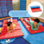 Tapis de sieste pliable 4 sections 1 po Angels - 10 ct - Rouge / Bleu-19016832
