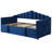 Upholstered Twin Size Daybed with Adjustable Height Pop Up Trundle Twin Bed and USB & Type-C Charging Port, Day Bed Frame with 2 Side Pockets, No Box-Spring Needed-1706937416