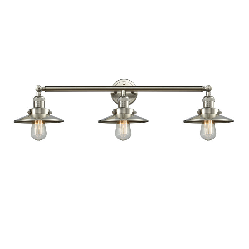Éclairage pour salle de bain 3 lumières Gault, Or satiné, Or satiné, Ampoule incandescente rétro de 60 watts