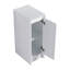 Armoire de rangement autoportante 12 po, portes à fermeture douce, blanc brillant