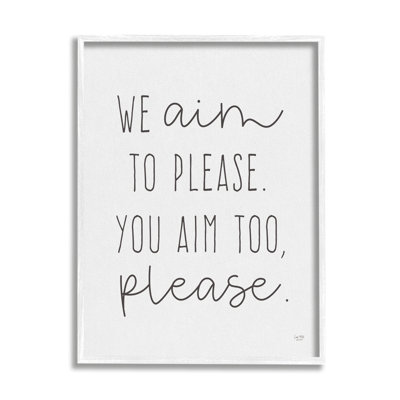 " Aim To Please Funny Bathroom Phrase " by Lux + Me Designs