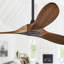 Ventilateur de plafond en noyer massif 72 pouces à 3 pales Latitude Run® sans lumière - télécommande, moteur à courant continu, intérieur / extérieur / patio-1115238637-1109283312