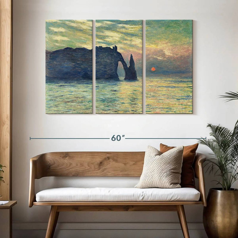 Gillard The Cliff Etretat Sunset, H 32 po x l 50 po