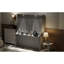 Grand lit avec bureau, lumières à DEL, station de charge - gris, mur peu encombrant pour les petites pièces, design moderne et contreplaqué, éclairage intégré gris facile à assembler, ports, bureau à domicile idéal ou invité-358927341