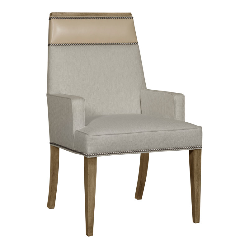 Michael Weiss Phelps Stocked Dining Armchair, Marcus Linen/Remmy Beige, Silverthorne, Yes