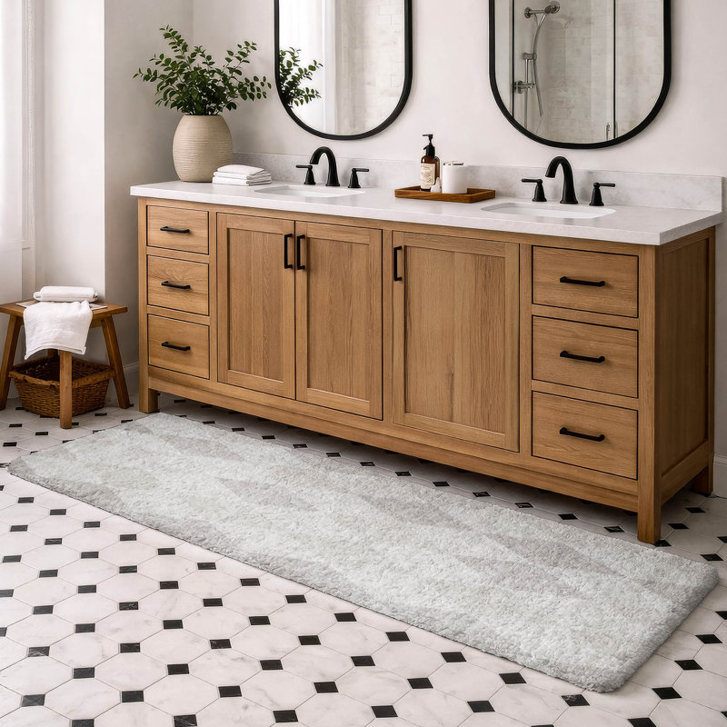 Tapis à poil long de qualité supérieure lavable à la machine ADS561, Ivoire ivoire, Tapis de couloir 2 pi 3 po x 7 pi 6 po