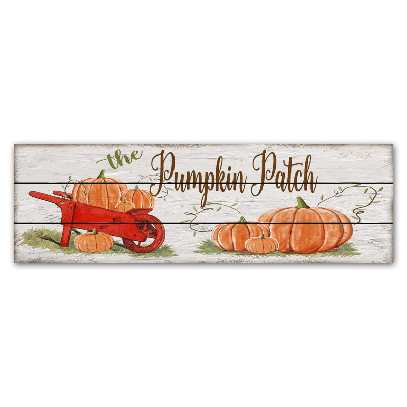 Pumpkin Patch 1 - Wrapped Canvas Panoramic Graphic Art Print, 10" H x 32" W x 2" D