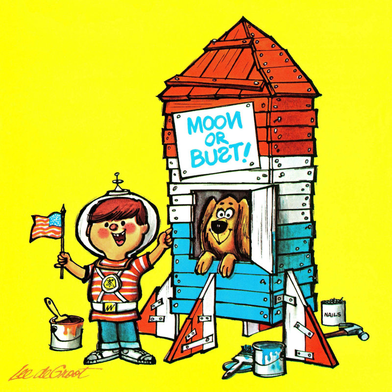 Moon Or Bust - Wrapped Canvas Print, 102cm H x 102cm W