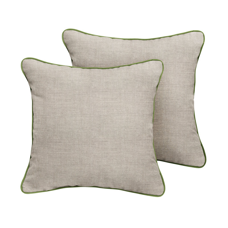 Hardin Sunbrella® Outdoor Reversible Throw Pillow, 18" x 18", Cast Silver Sunbrella Plainweave