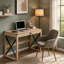 Bureau d'écriture style rétro avec cadre en X stable et tiroir spacieux pour le bureau à domicile