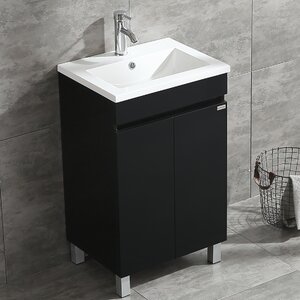 wonline 20'' Single Bathroom Vanity with Manufactured Wood Top ...