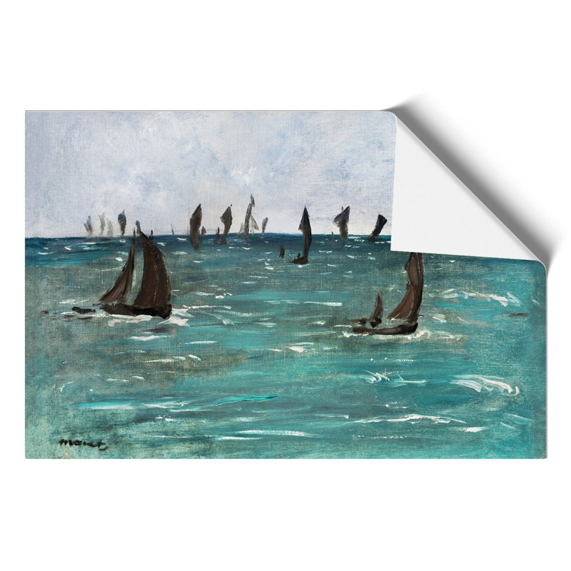 Boats At Berck-Sur-Mer by Edouard Manet - No Frame Painting, 21cm H x 30cm W x 0.1cm D