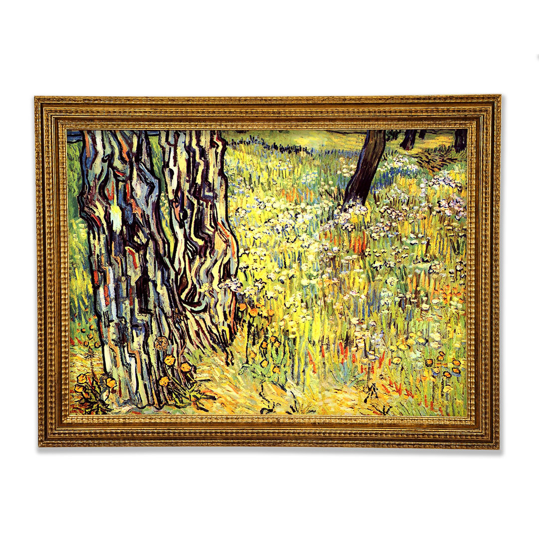 Gerahmtes Leinwandbild Tree Trunks von Van Gogh