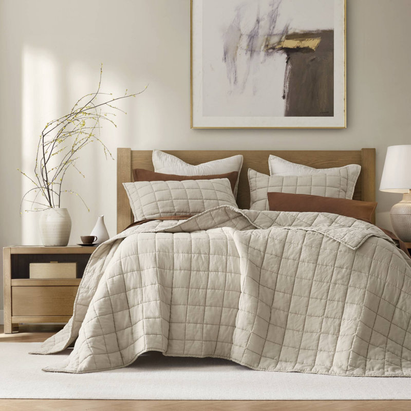 Ensembles de literie en lin de luxe, courtepointe durable 3 pièces pour la maison