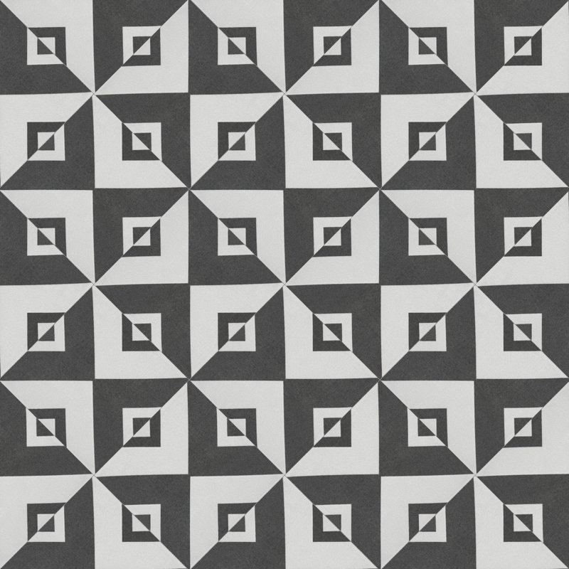 Twenties Vertex Mini 4" x 4" Ceramic Patterned Wall & Floor Tile