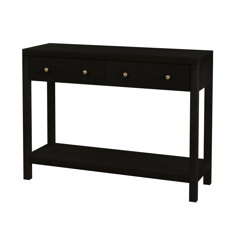 Nora 2 Drawer Console Table, Antique Coffee