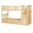 Modern Transitional Twin Over Bunk Bed With Pull - Out Trundle, Reversible Step Storage, Natural Pine Finish, Guard Rails, Bedroom Furniture For Teenagers Storage Drawers, Wooden In Style, 300Lbs Load