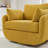 Boucle Swivel Armchairs Set Of 2, Modern Deep Seating Lounge Chairs With Accent Pillows-1828404384