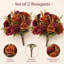 Bouquet d'automne en soie composé de 2 pièces : roses, hortensias et tournesols