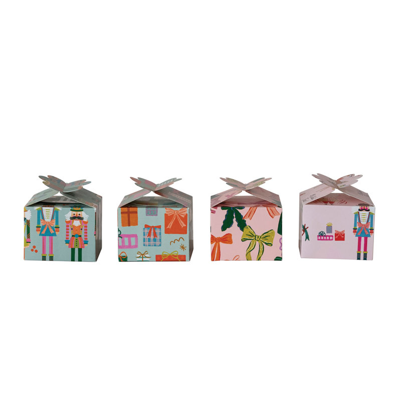 Boîte-cadeau imprimée avec motif de fêtes
